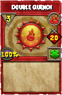 Wizard101 Fire spell card: Double Quench, Spell ID 9799
