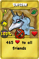 Wizard101 Life spell card: Unicorn, Spell ID 9801
