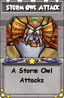 Wizard101 School 16 spell card: Storm Owl Attack, Spell ID 9803