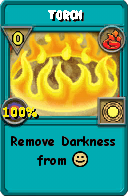 Wizard101 Fire spell card: Torch, Spell ID 9813