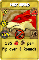 Wizard101 Fire spell card: Heck Hound, Spell ID 9818