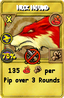 Wizard101 Fire spell card: Heck Hound, Spell ID 9819