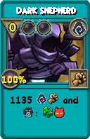 Wizard101 Shadow spell card: Dark Shepherd, Spell ID 9821