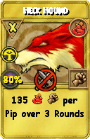 Wizard101 Fire spell card: Heck Hound, Spell ID 9835