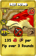 Wizard101 Fire spell card: Heck Hound, Spell ID 9836
