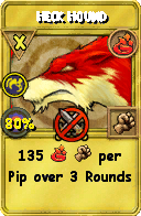 Wizard101 Fire spell card: Heck Hound, Spell ID 9837