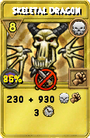 Wizard101 Death spell card: Skeletal Dragon, Spell ID 9846