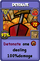 Wizard101 Fire spell card: Detonate, Spell ID 9847