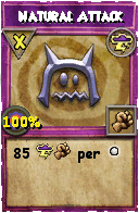 Wizard101 Storm spell card: Natural Attack, Spell ID 9850