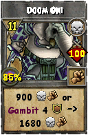 Wizard101 Death spell card: Doom Oni, Spell ID 9851
