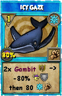 Wizard101 Ice spell card: Icy Gaze, Spell ID 9856