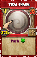 Wizard101 Fire spell card: Steal Charm, Spell ID 9857