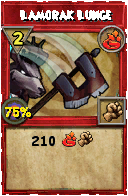 Wizard101 Fire spell card: Lamorak Lunge, Spell ID 9862