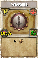 Wizard101 Balance spell card: Weakness, Spell ID 9866