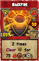 Wizard101 Fire spell card: Backfire, Spell ID 9867