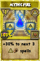 Wizard101 Myth spell card: Mythic Fuel, Spell ID 9868
