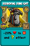 Wizard101 Sun spell card: Scorching Sunlight, Spell ID 9877