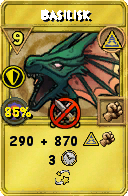 Wizard101 Myth spell card: Basilisk, Spell ID 9878