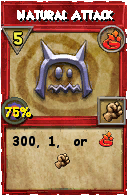 Wizard101 Fire spell card: Natural Attack, Spell ID 9905