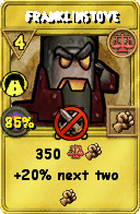 Wizard101 Balance spell card: Franklinstove, Spell ID 9924