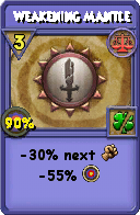 Wizard101 Balance spell card: Weakening Mantle, Spell ID 9933