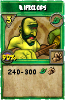 Wizard101 Life spell card: Lifeclops, Spell ID 9950