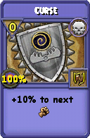 Wizard101 Death spell card: Curse, Spell ID 9951