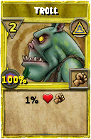 Wizard101 Myth spell card: Troll, Spell ID 9958