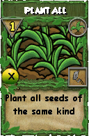 Wizard101 Gardening spell card: Plant All, Spell ID 9962