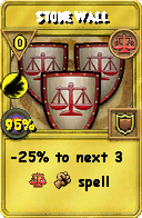 Wizard101 Balance spell card: Stone Wall, Spell ID 9963