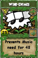 Wizard101 Gardening spell card: Wind Chimes, Spell ID 9964