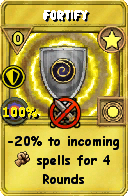 Wizard101 Star spell card: Fortify, Spell ID 9998
