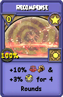 Wizard101 Star spell card: Recompense, Spell ID 9495