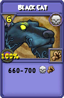 Wizard101 Death spell card: Black Cat, Spell ID 9470