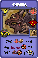 Wizard101 Balance spell card: Chimera, Spell ID 9971