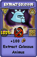 Wizard101 Myth spell card: Extract Colossus, Spell ID 9200