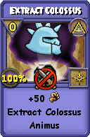 Wizard101 Myth spell card: Extract Colossus, Spell ID 9214