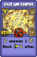 Wizard101 Myth spell card: Daze and Confuse, Spell ID 9578