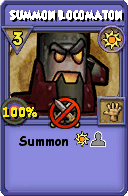Wizard101 Sun spell card: Summon Locomaton, Spell ID 9905