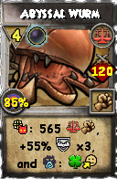 Wizard101 Balance spell card: Abyssal Wurm, Spell ID 9669