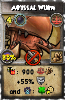Wizard101 Balance spell card: Abyssal Wurm, Spell ID 9699