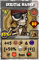 Wizard101 Balance spell card: Skeletal Raider, Spell ID 9001