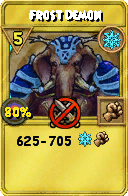 Wizard101 Ice spell card: Frost Demon, Spell ID 9604