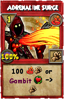 Wizard101 Fire spell card: Adrenaline Surge, Spell ID 9084