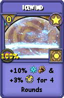 Wizard101 Star spell card: Icewind, Spell ID 9491
