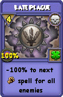 Wizard101 Death spell card: Late Plague, Spell ID 9698
