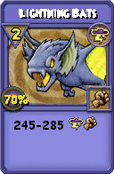 Wizard101 Storm spell card: Lightning Bats, Spell ID 9889