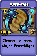 Wizard101 Ice spell card: Multi-cast, Spell ID 9212