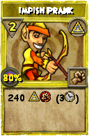 Wizard101 Myth spell card: Impish Prank, Spell ID 9224
