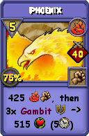 Wizard101 Fire spell card: Phoenix, Spell ID 9259